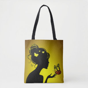 Tote Bag Die gelbe Schmetterlingsfrau Tasche