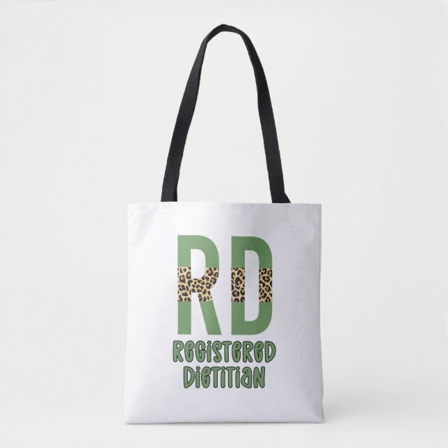 Tote Bag Diététiste enregistrée Cheetah imprimer Dons RD (Devant)