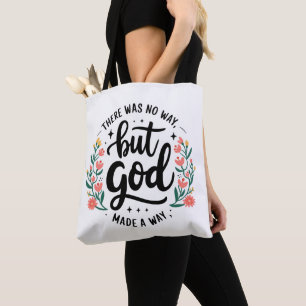 Tote Bag Dieu chrétien personnalisé Pas d'autre voie que Di