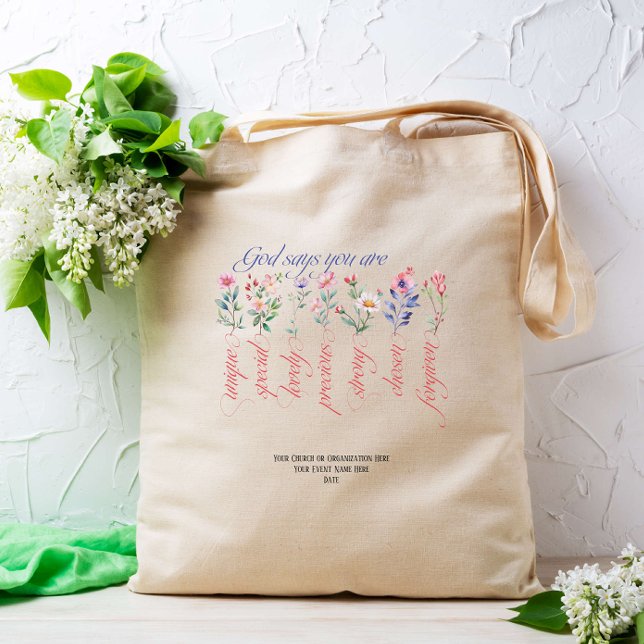 Tote Bag Dieu Dit Que Vous Êtes Le Dimanche École Foi Bible (Créateur téléchargé)