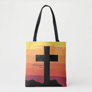 Tote Bag Dieu Est Au Contrôle. Jésus, Croix, Bible, Religie