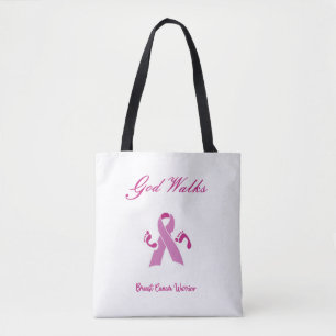 Tote Bag Dieu marche à côté de moi Sensibilisation au cance