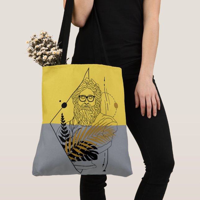 Tote Bag Dieu olympique hipster bloc de couleurs (De près)