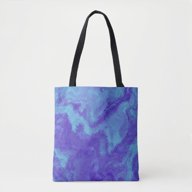 Tote Bag Diffusion Abstraite bleu violet (Devant)