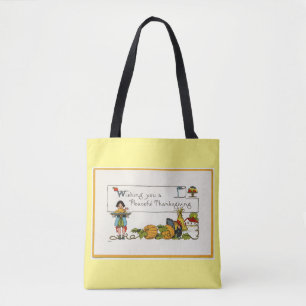 Tote Bag Dîner d'Action de grâce avec pèlerin