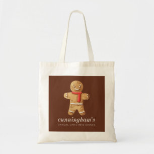 Tote Bag Dîner de Noël Homme en pain d'épices