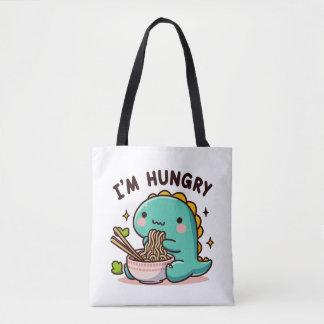Tote Bag Dino Amoureux De Ramen : Un Coeur Affamé