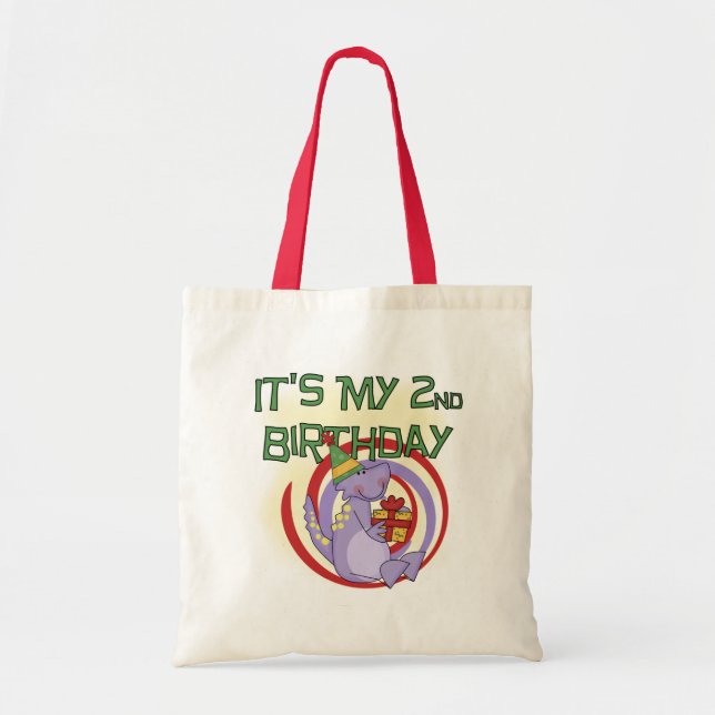 Tote Bag Dinosaur 2ème Anniversaire Tshirts et cadeaux (Devant)