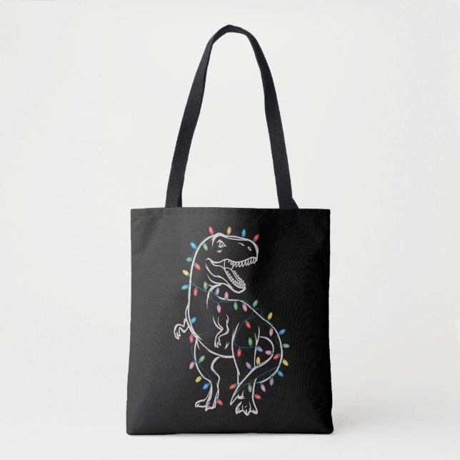 Tote Bag Dinosaur T-rex Tree Christmas Xmas Pet Dino Trex  (Devant)