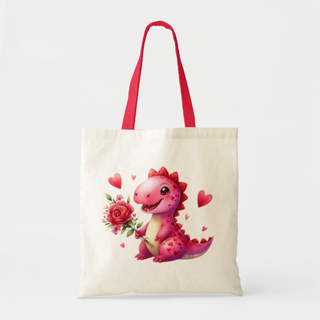 Tote Bag Dinosaure de la Saint Valentin (Devant)