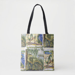 Tote Bag Dinosaure Era : Illustration du paysage aquarelle