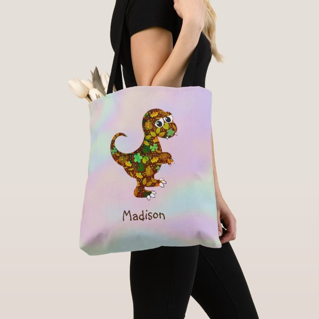 Tote Bag Dinosaure monogramme (De près)