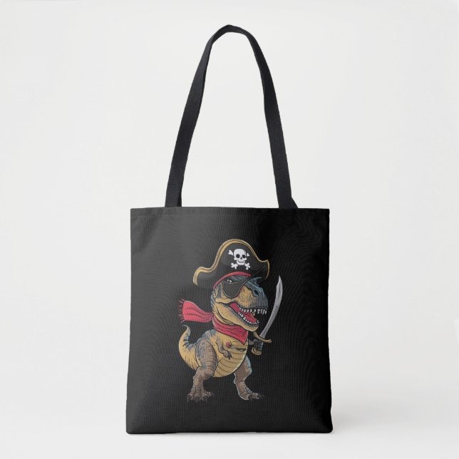 Tote Bag Dinosaure Pirate T-Rex Drôle Costume Halloween (Devant)