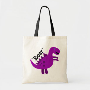 Tote Bag Dinosaure pourpre heureux mignon