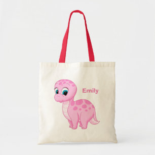 Tote Bag Dinosaure rose mignon de brontosaure de bébé