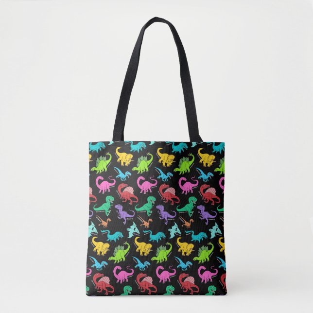 Tote Bag Dinosaures colorés (Devant)