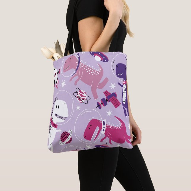Tote Bag Dinosaures de l'espace, Dinosaures mignons, Étoile (De près)
