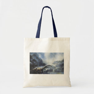 Tote Bag Dinosaures vintages, Barapasaurus avec nuages de t