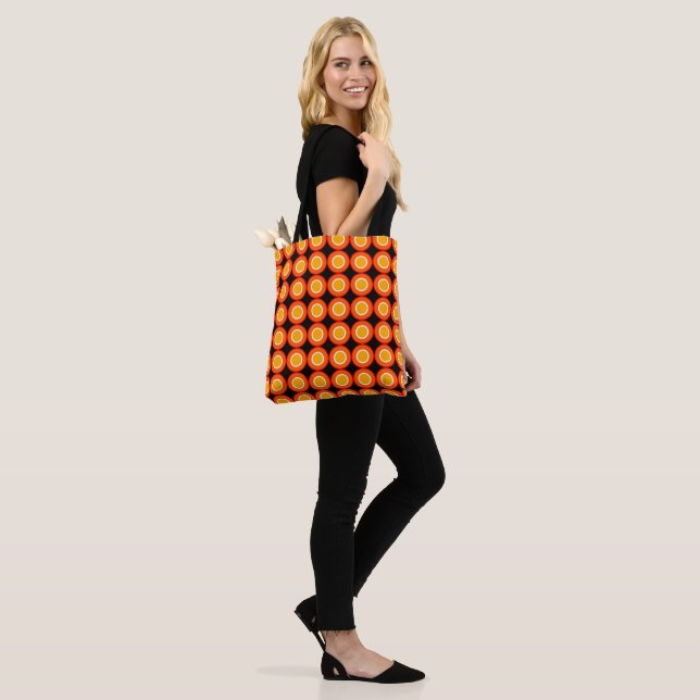Tote Bag Dinuits Orange Avec Remplissage Sur B Noir (Sur le modèle)