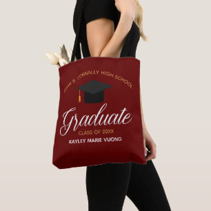 Tote Bag Diplôme de 2021 Red Custom High School Nom