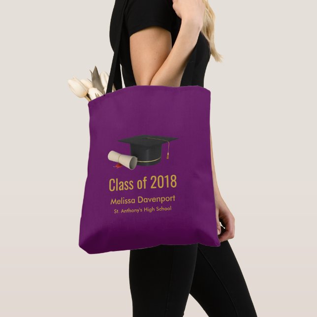 Tote Bag Diplôme de fin d'études et diplôme en classe viole (De près)