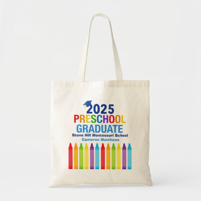 Tote Bag Diplôme de fin d'études préscolaire 2025 sur mesur (Devant)