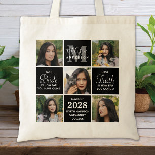 Tote Bag Diplômé Moderne 5 Photo Collage Graduation