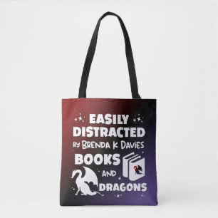 Tote Bag Distrait par Brenda K Davies Livres et Dragons