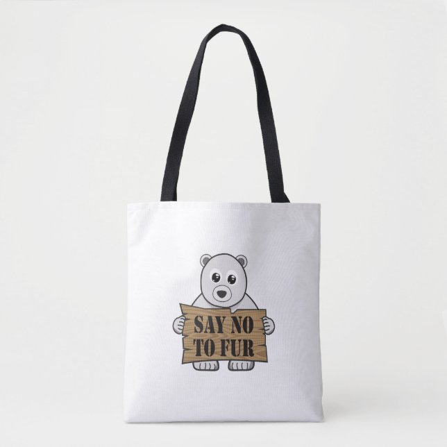 Tote Bag Dites non à Fur (Devant)