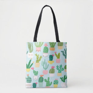 Tote Bag Diversité des cactus, vintage arrière - plan sans