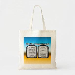 Tote Bag Dix commandements de la Sainte Bible, la loi de