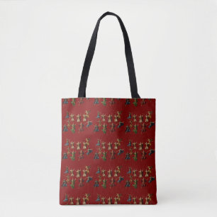 Tote Bag Dix seigneurs sautant le vecteur des Dix Commandem