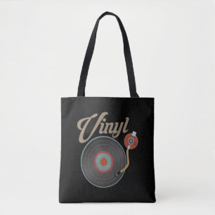 Tote Bag DJ disque rétro musical style Tourne-disque vinyl