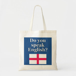 Tote Bag "Do you speak English?" in English. Flag