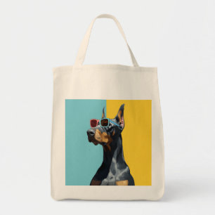 Tote Bag Doberman cool avec des lunettes de soleil