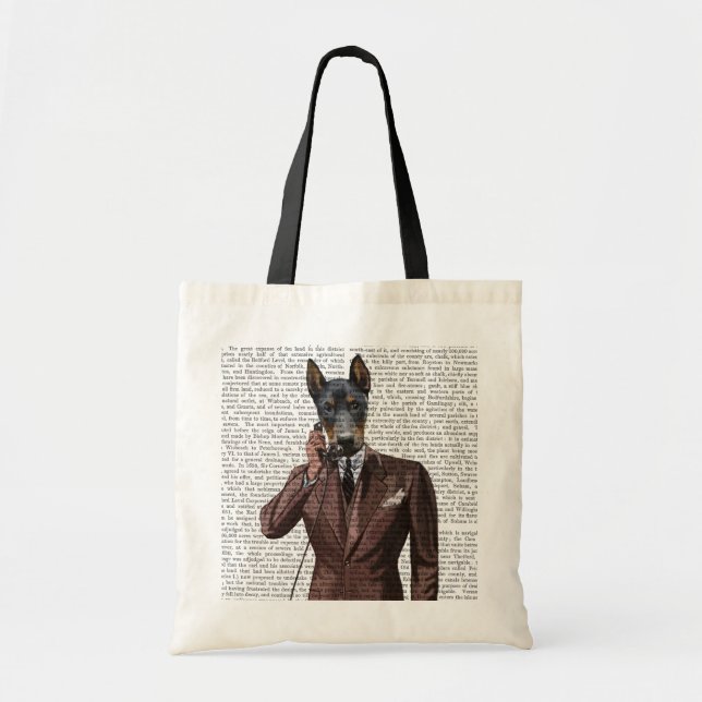 Tote Bag Doberman sur téléphone (Devant)
