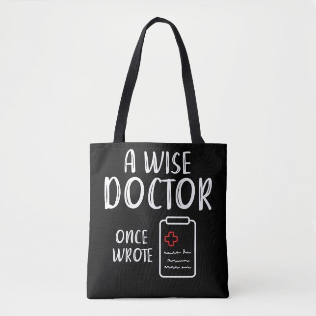 Tote Bag Docteur écriture Humour drôle Nourriture vie (Devant)