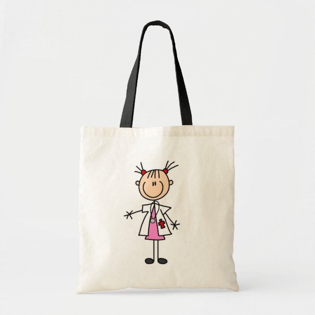 Tote Bag Docteur féminin Stick Figure (Devant)