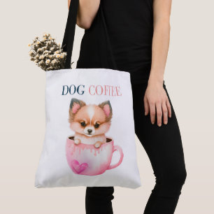 Tote Bag Dog Coffee Tasche