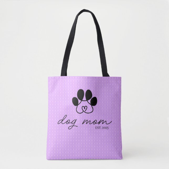 Tote Bag  dog mom customizable lilac (Devant)