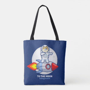 Tote Bag Dogecoin À La Lune Rocket Man Space Doge Crypto