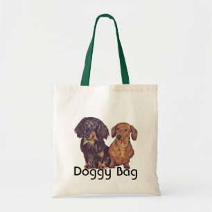 Tote Bag Doggy Bag - Long Haired and Smooth Dachshund