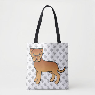 Tote Bag Dogue De Bordeaux Chien de Dessin Animé Mignon