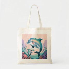 Tote Bag Dolphin Mom and Baby