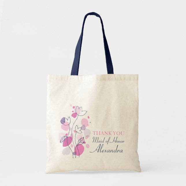 Tote Bag Domestique moderne graphique de mariage de fleur (Devant)