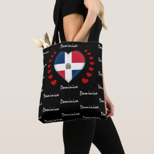 Tote Bag Dominica Flag & Heart Dominica Drapeau mode/sport