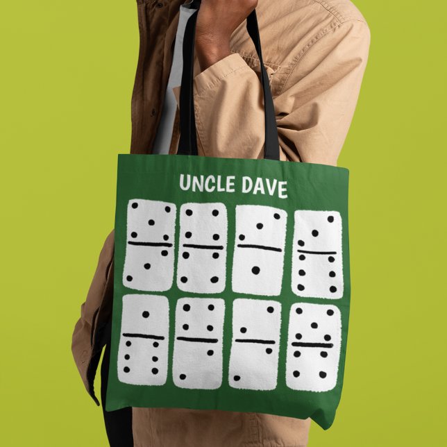 Tote Bag Dominos blancs sur Vert Personnalisé (Créateur téléchargé)