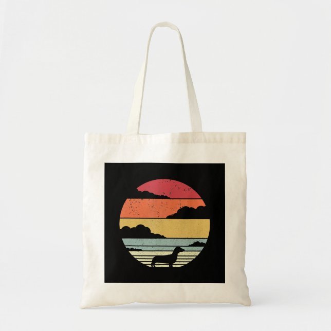 Tote Bag Don de chien | Idée cadeau de style Dachshund Vint (Devant)