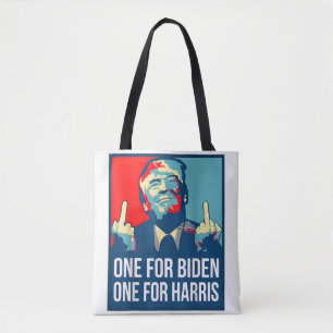 Tote Bag Donald Trump Middle Finger Biden Harris America Re