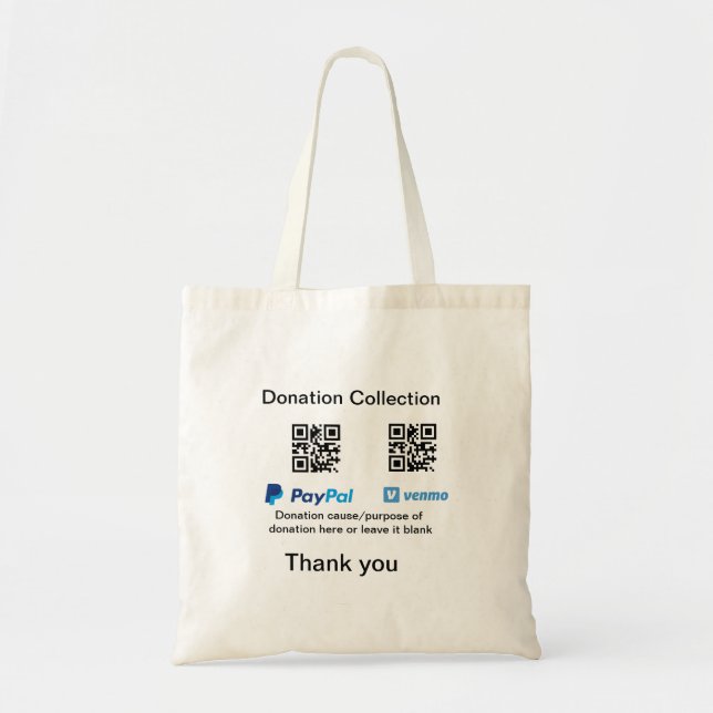 Tote Bag Donation Collection conseil pot ajouter votre q r  (Devant)